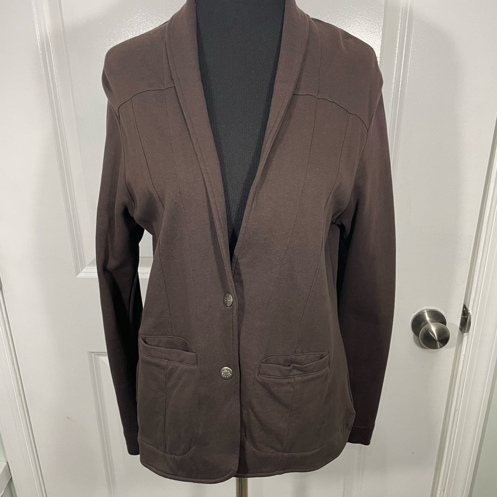 Ethos Paris  Brown Blazer Jacket Size Large CB-